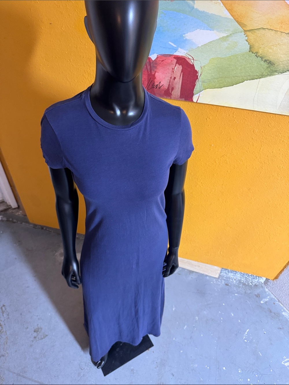 Pre-Owned Polo Ralph Lauren Navy Short-Sleeve T-Shirt Maxi Dress (Sz M)